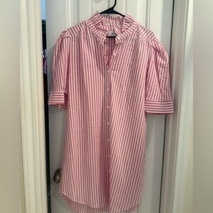 Adrienne Pink Seersucker Dress